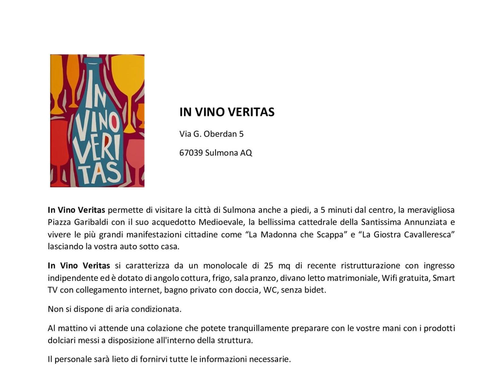 In Vino Veritas 苏尔莫纳 外观 照片